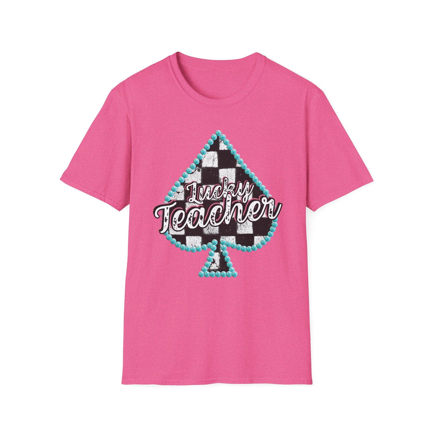 Teacher Checkered Spades T-Shirt