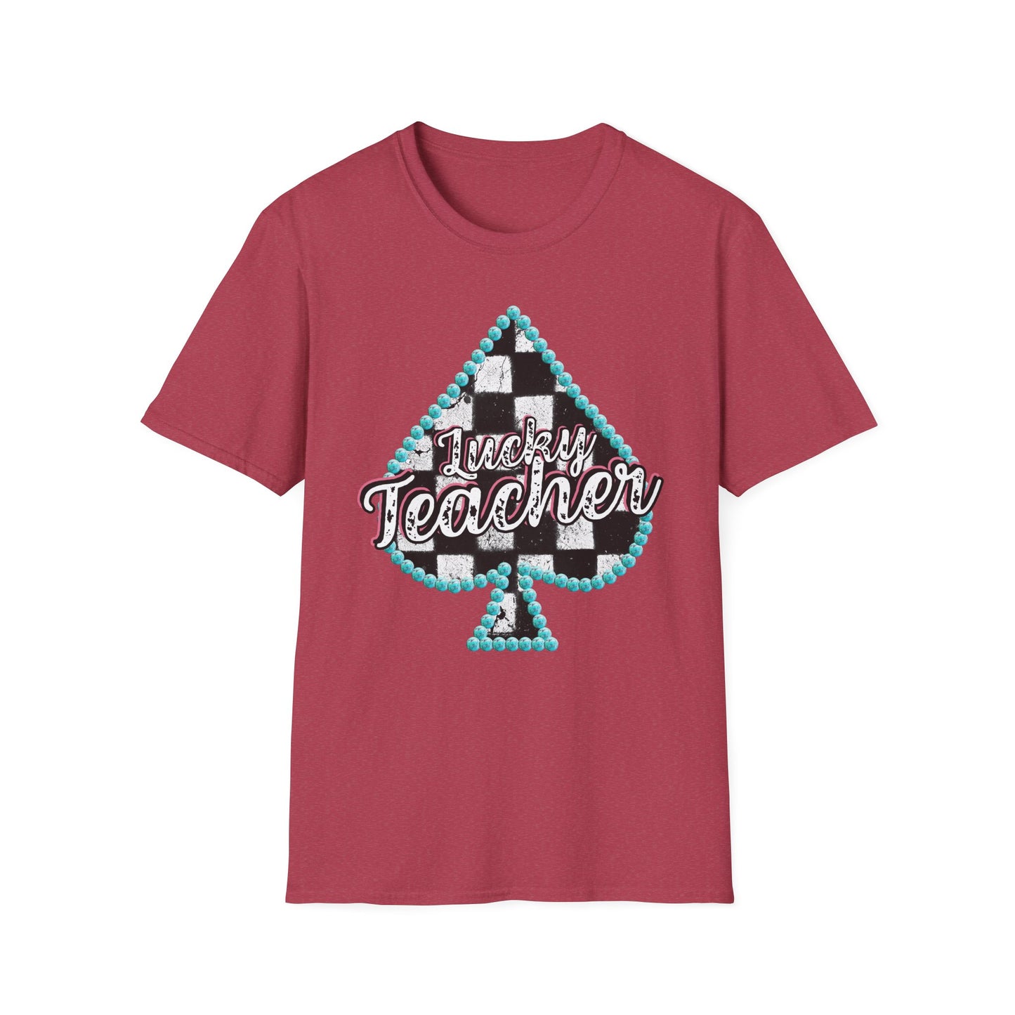 Teacher Checkered Spades T-Shirt