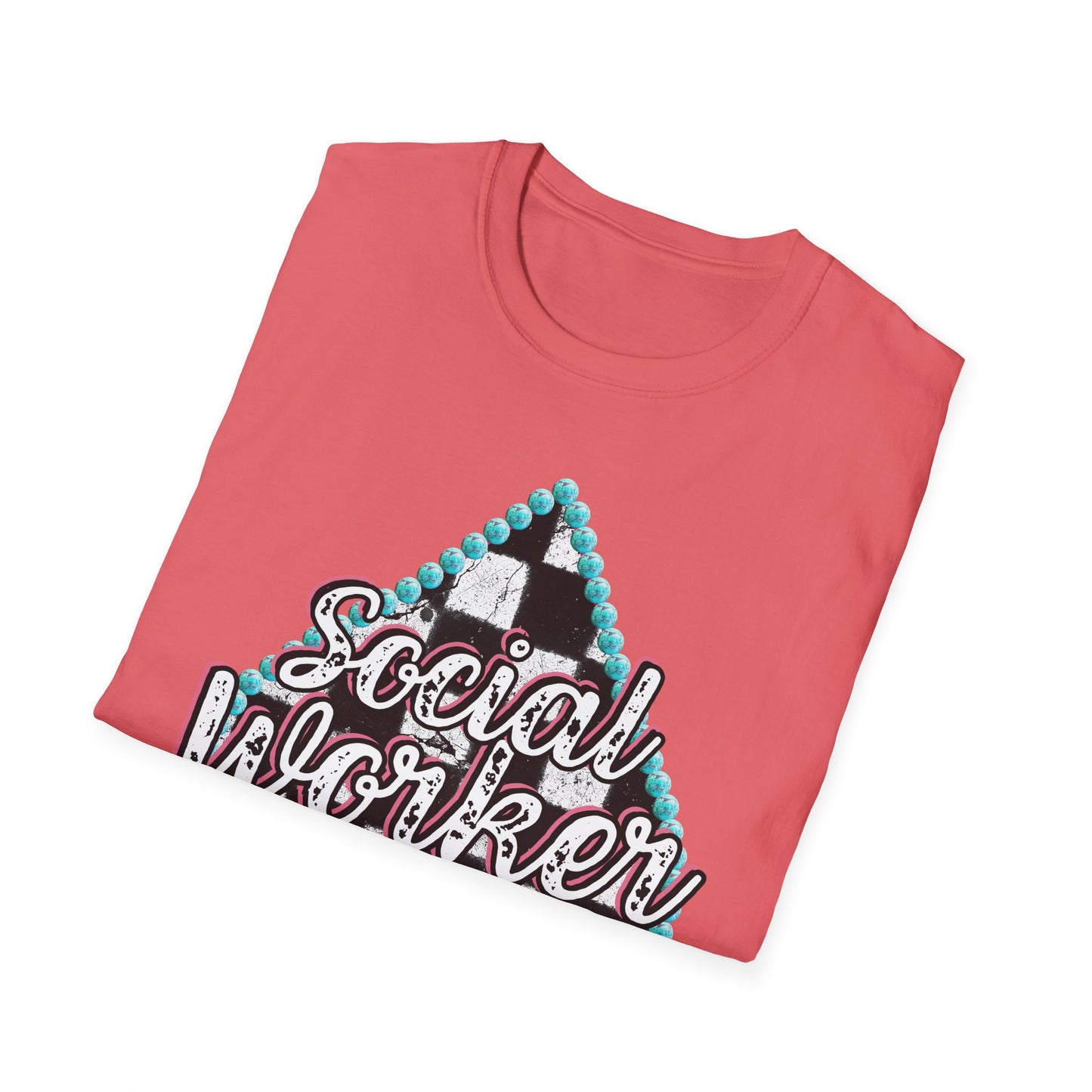 Social Worker Checkered Spades T-Shirt