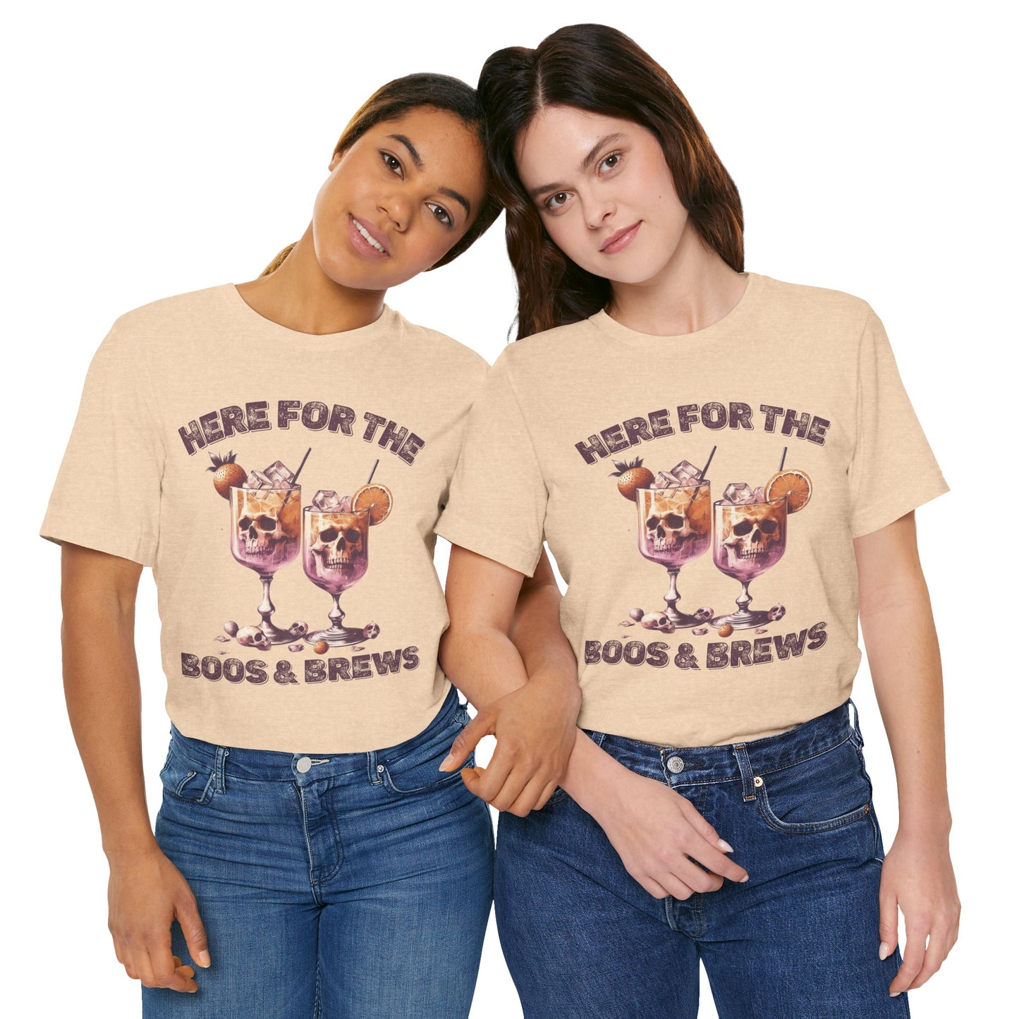 Halloween Skeleton Cocktails Tee - Here for the Boos and Brews *Unisex tee*