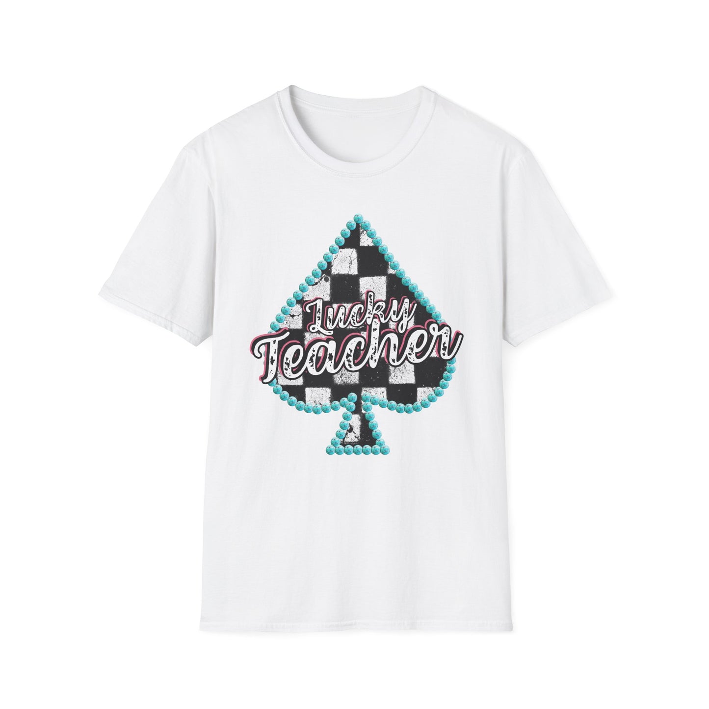 Teacher Checkered Spades T-Shirt
