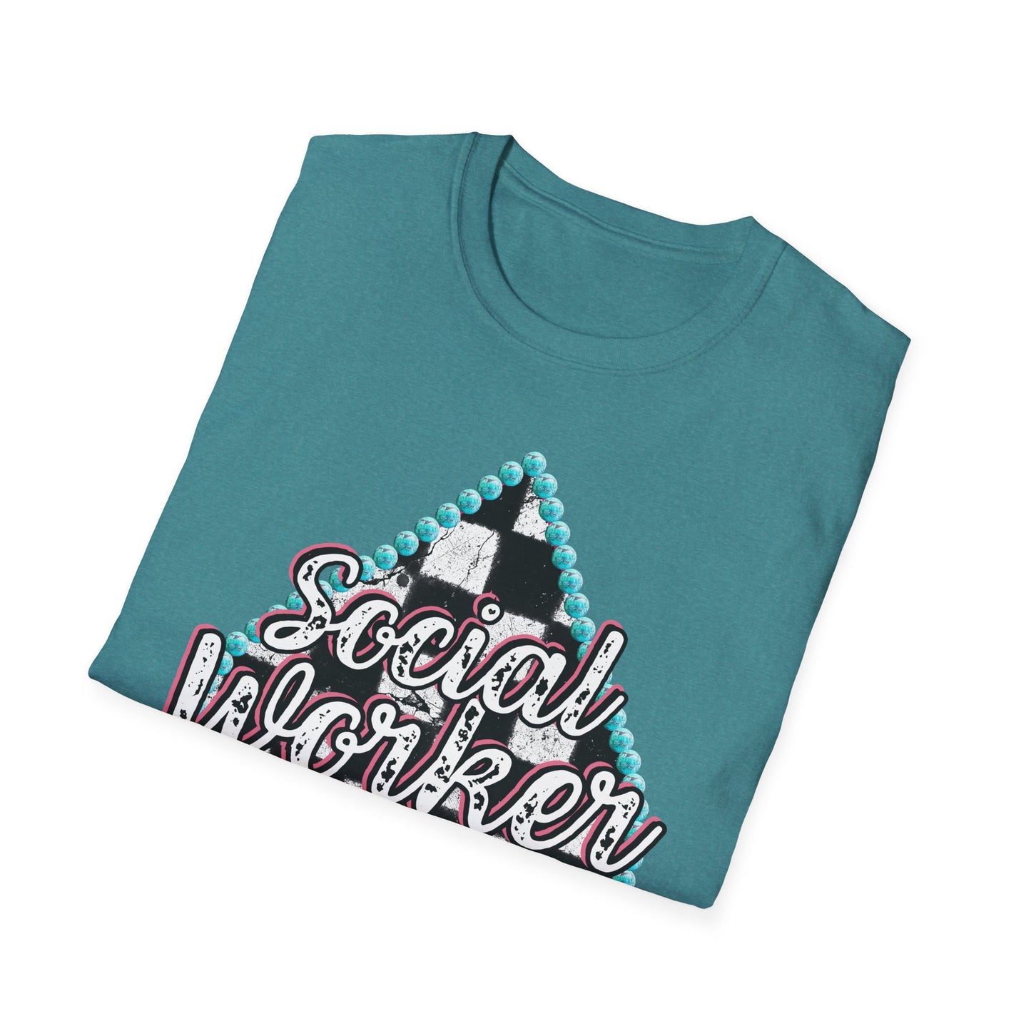 Social Worker Checkered Spades T-Shirt