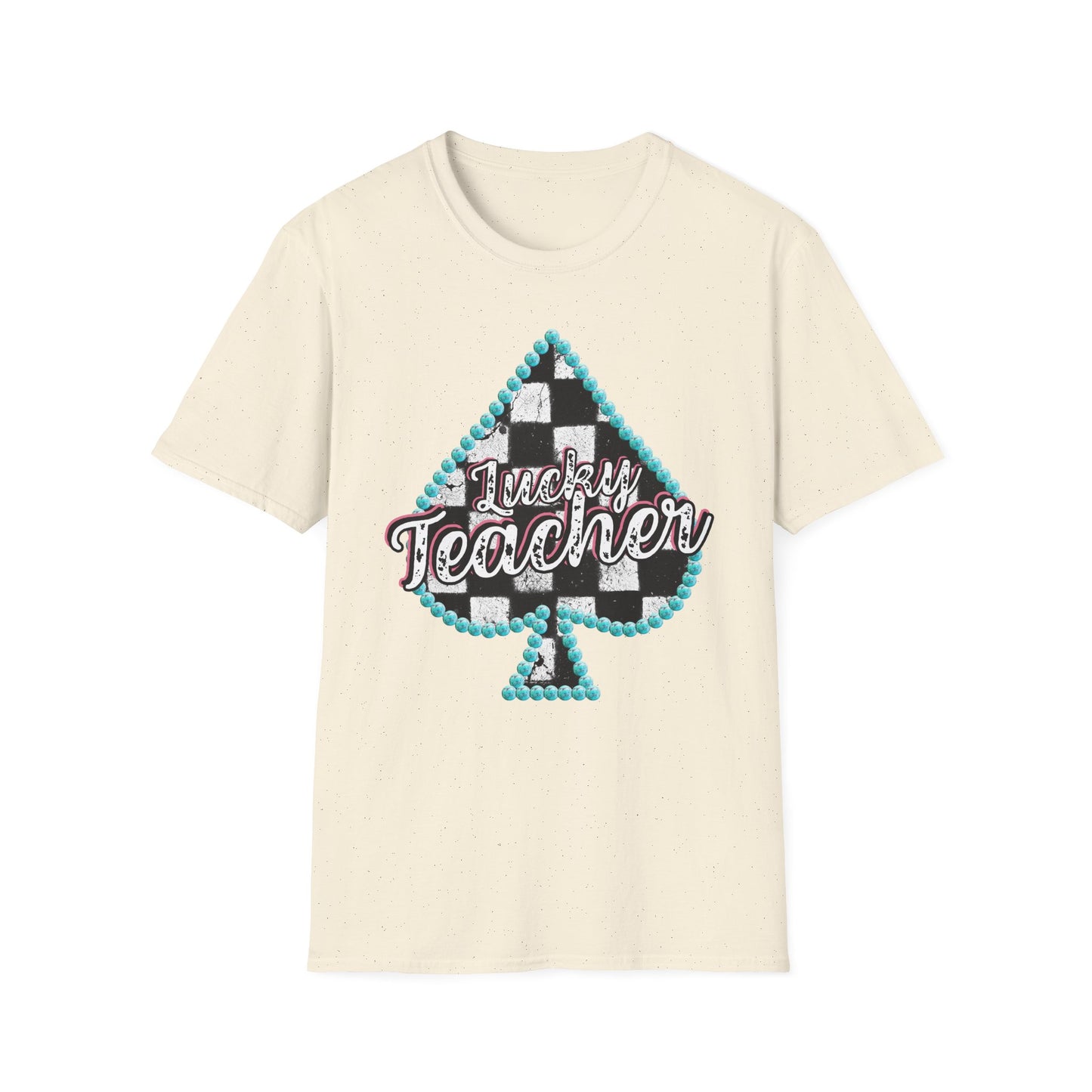 Teacher Checkered Spades T-Shirt