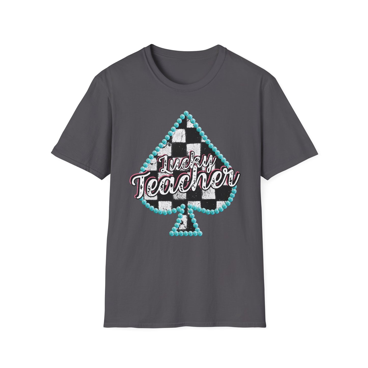 Teacher Checkered Spades T-Shirt