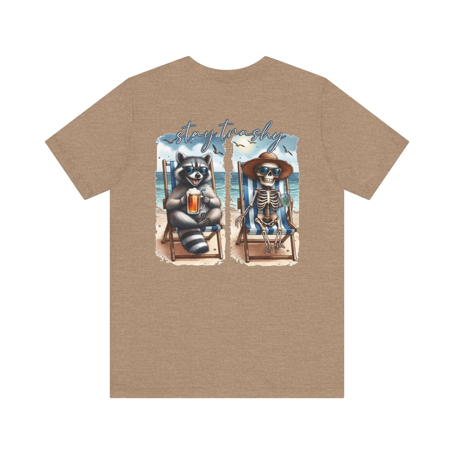 Stay Trashy Raccoon and Skeleton Beach