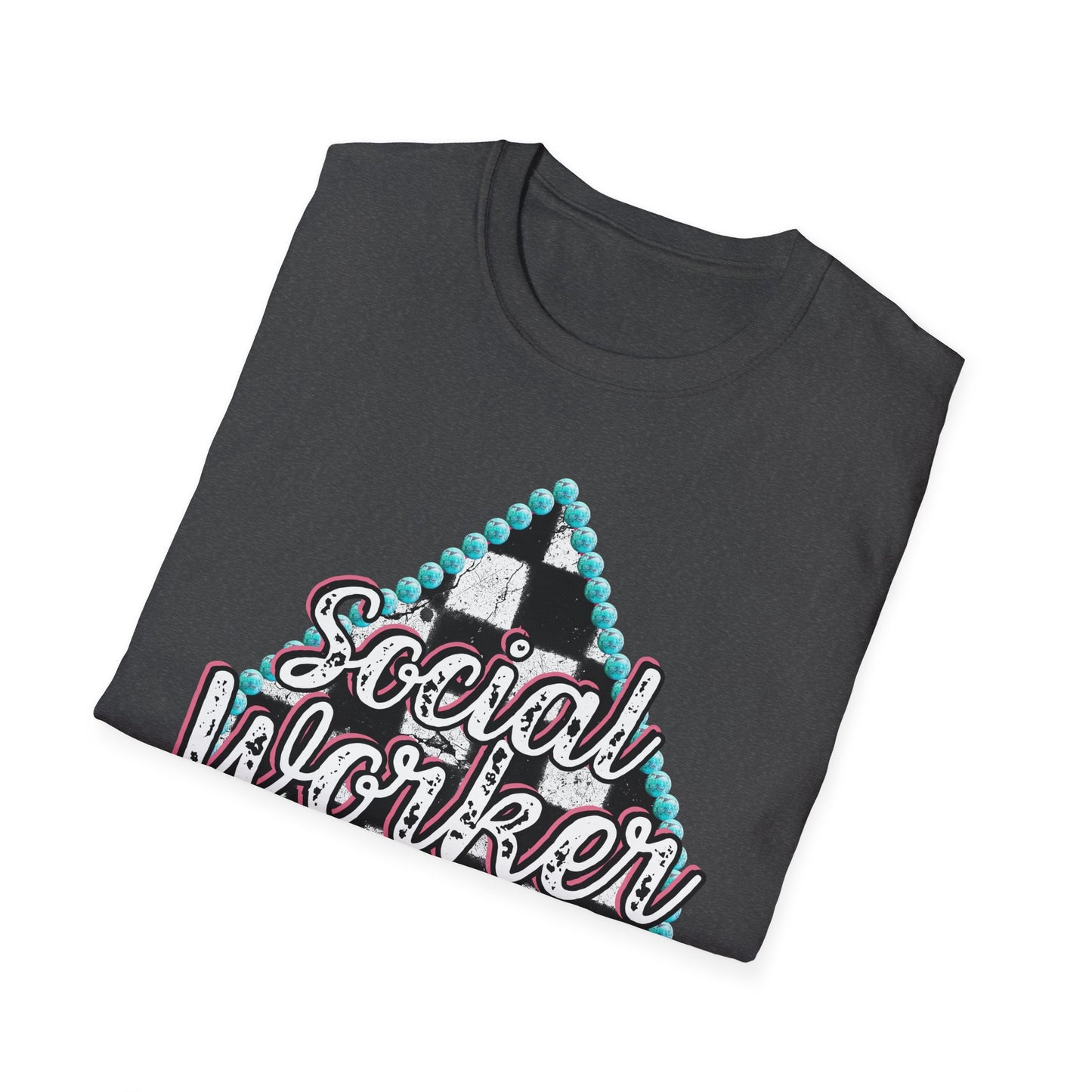 Social Worker Checkered Spades T-Shirt