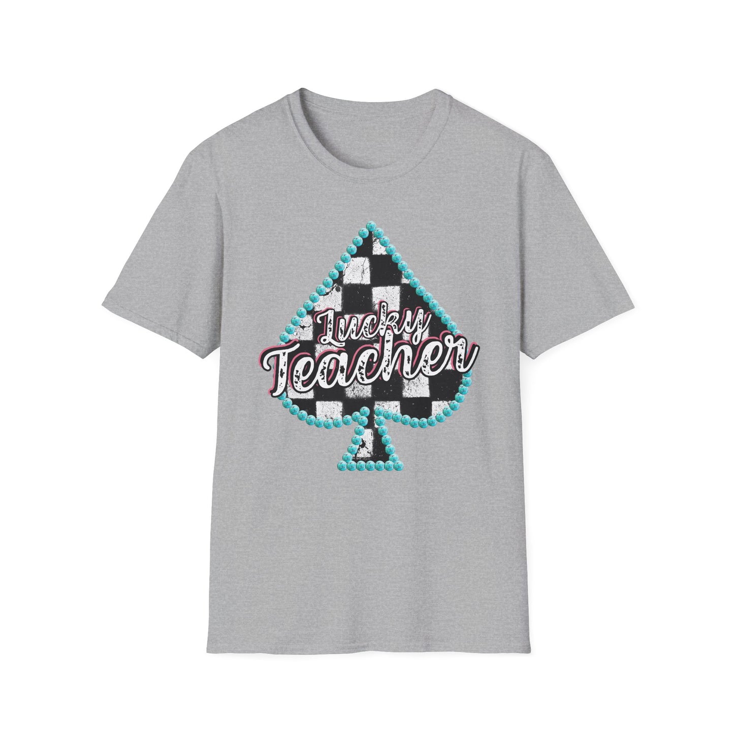 Teacher Checkered Spades T-Shirt