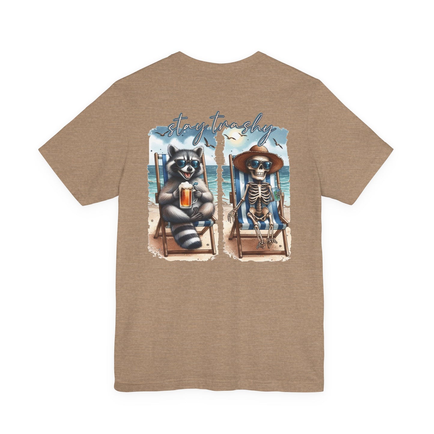 Stay Trashy Raccoon and Skeleton Beach