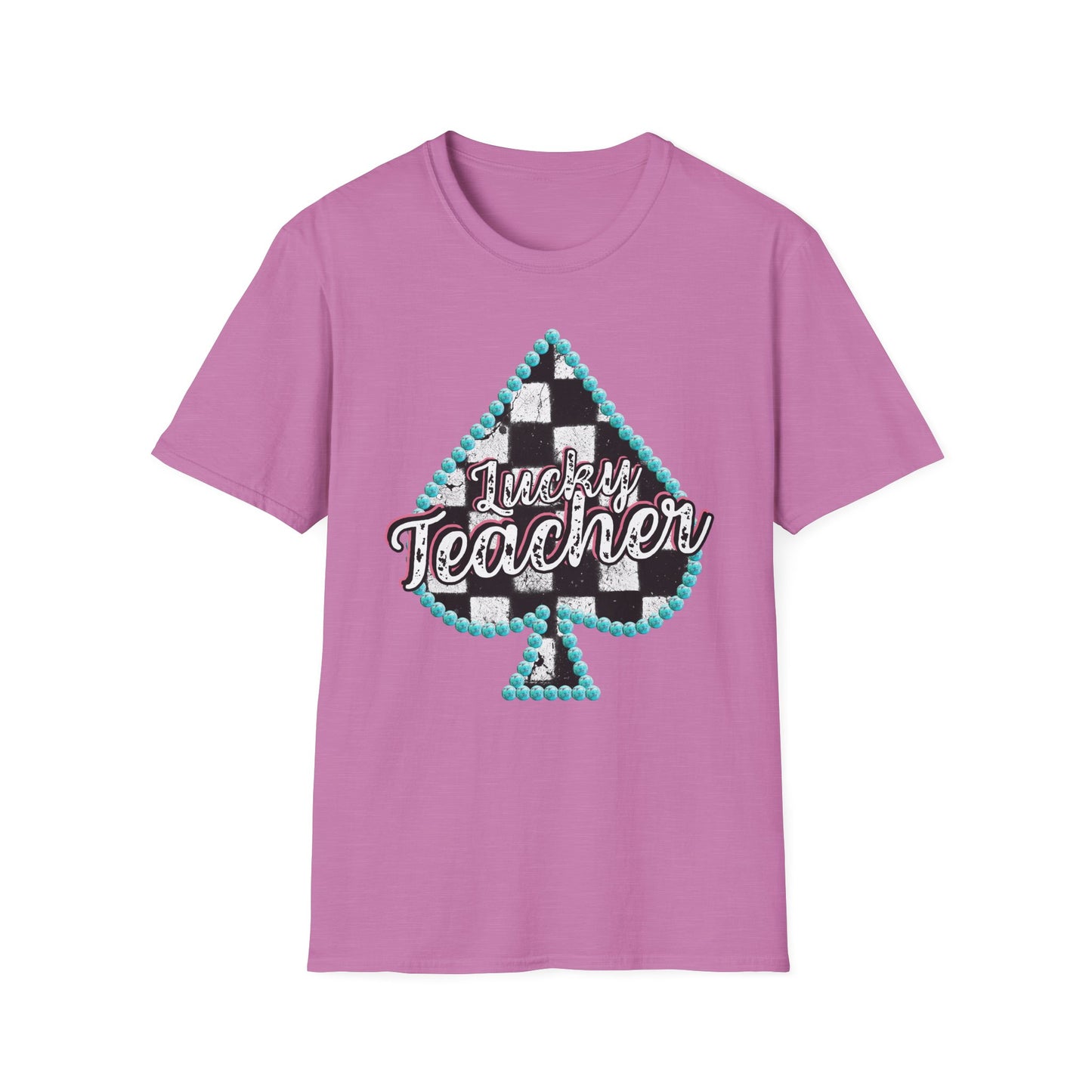 Teacher Checkered Spades T-Shirt