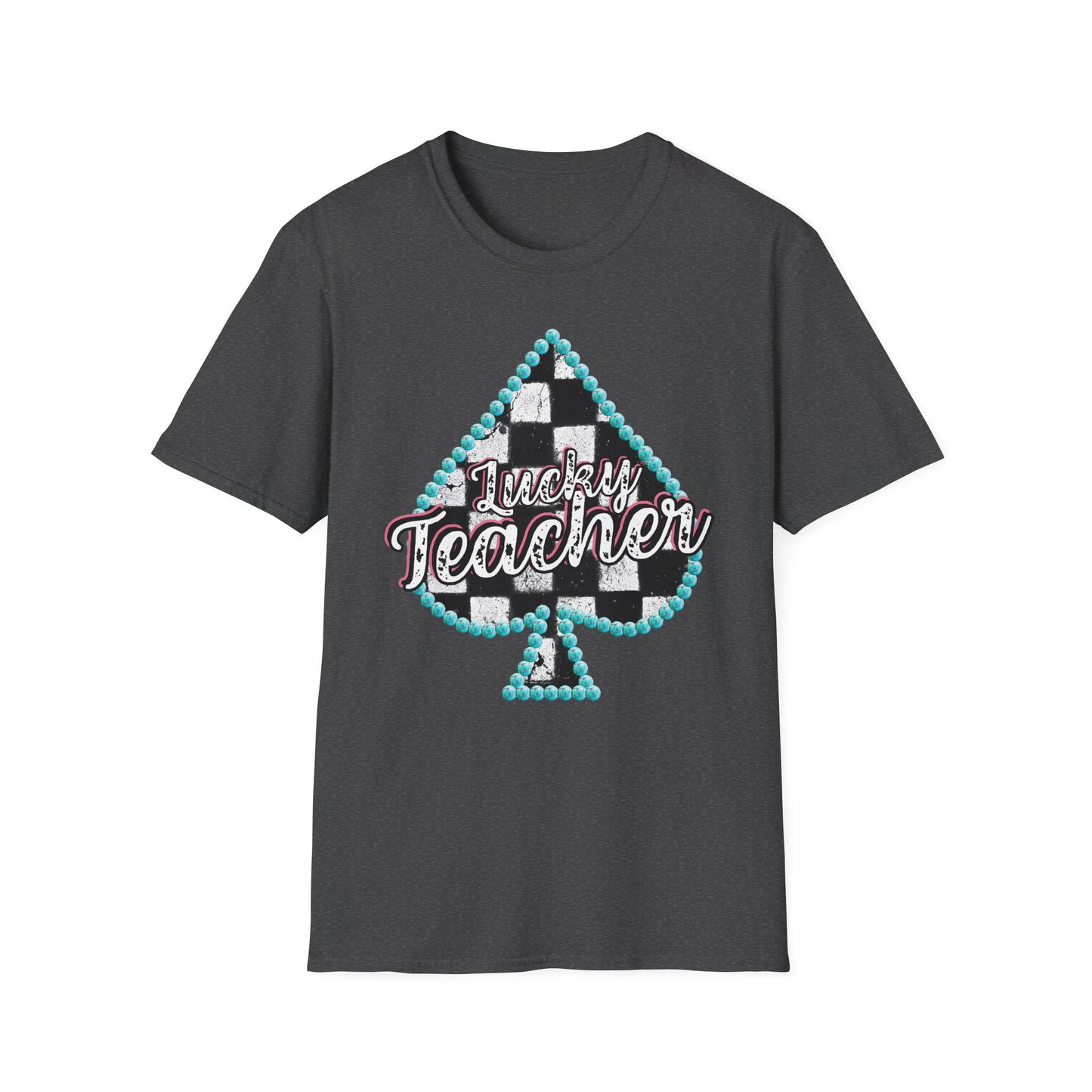 Teacher Checkered Spades T-Shirt