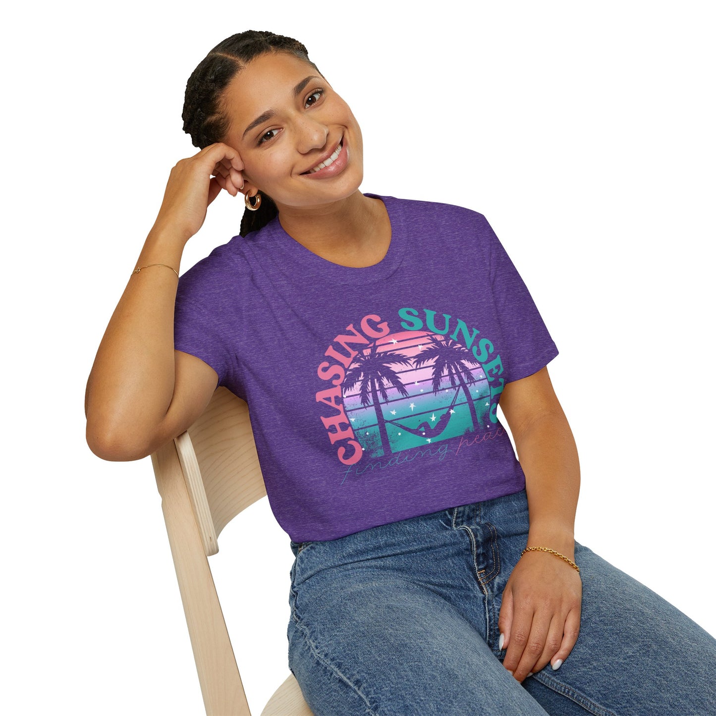 Chasing Sunsets, Finding Peace Unisex T-Shirt