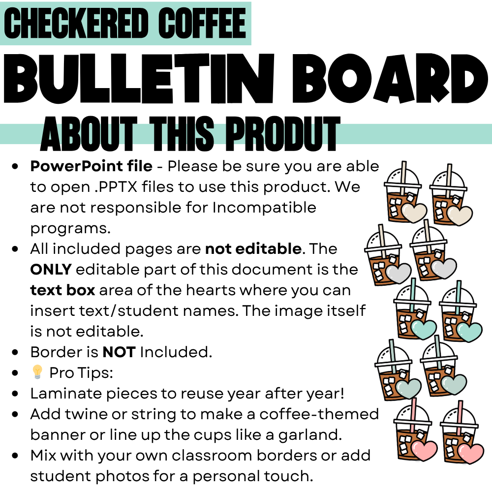 Checkered & Coffee Themed Classroom Decor | Back to School Bulletin Board