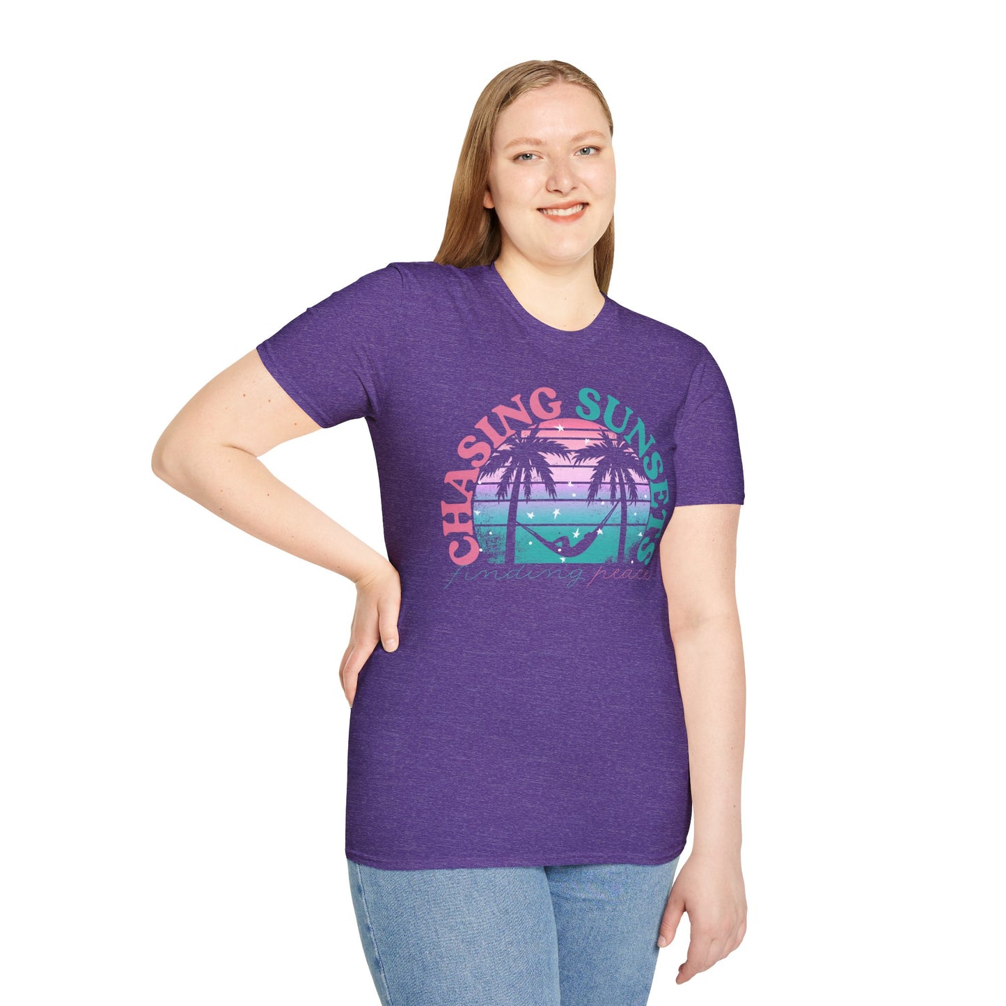 Chasing Sunsets, Finding Peace Unisex T-Shirt