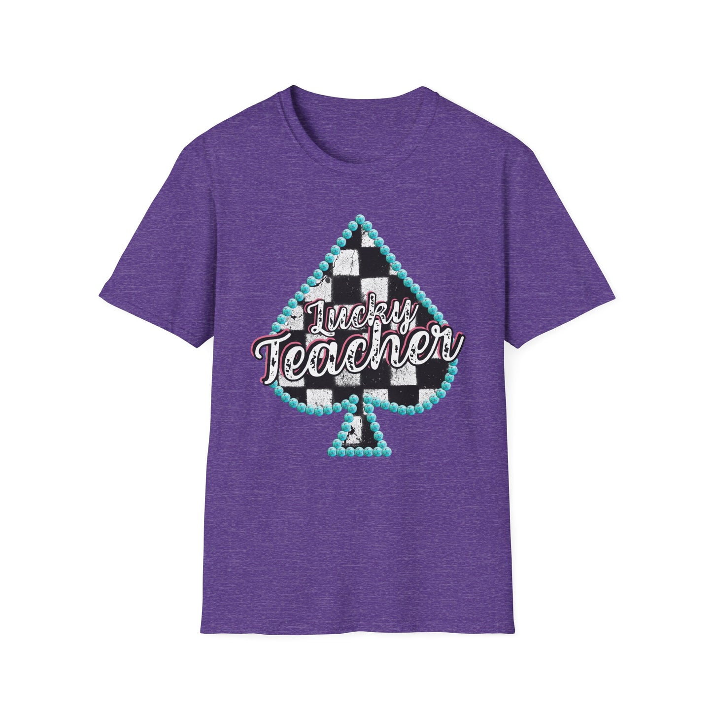 Teacher Checkered Spades T-Shirt