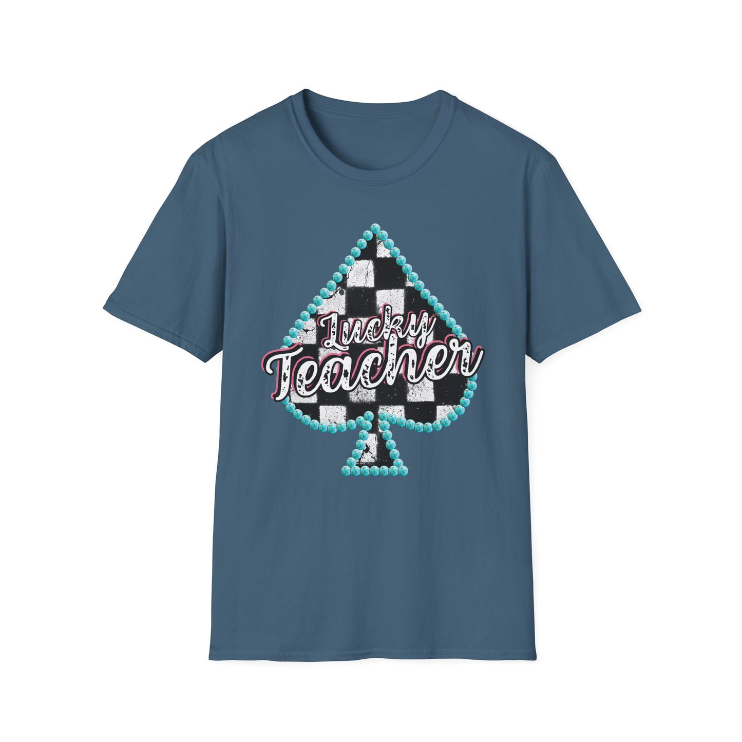 Teacher Checkered Spades T-Shirt