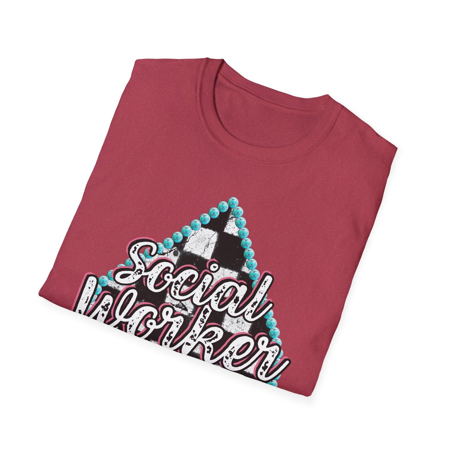 Social Worker Checkered Spades T-Shirt