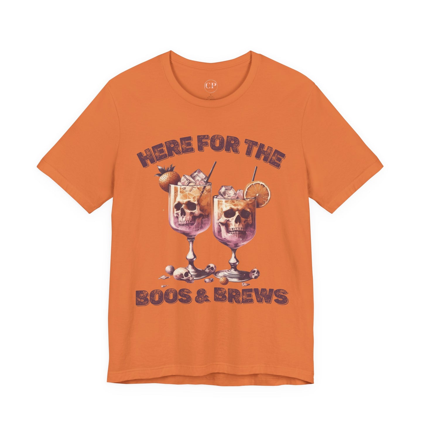 Halloween Skeleton Cocktails Tee - Here for the Boos and Brews *Unisex tee*