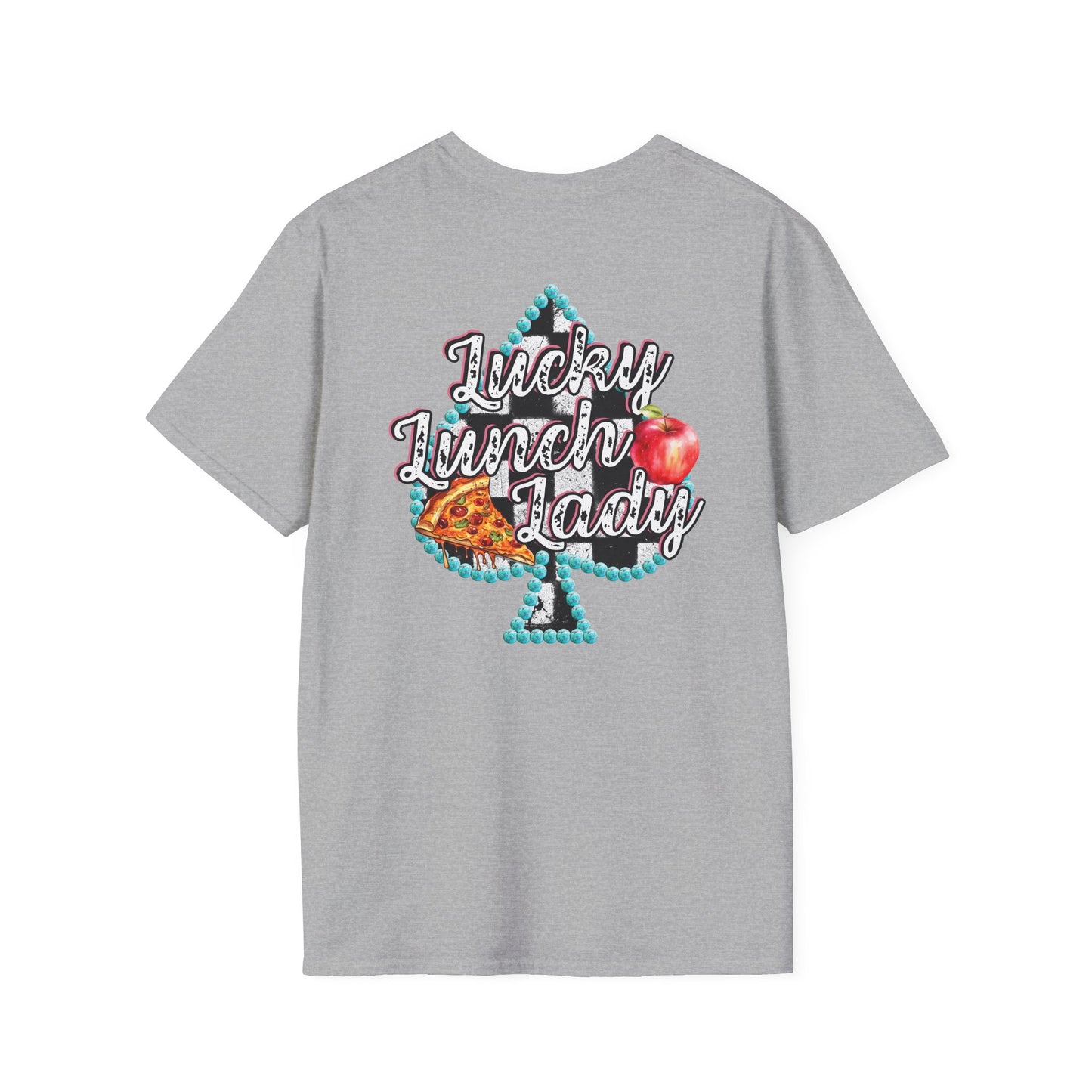 Lunch Lady Checkered Spades T-Shirt * Front and Back Design