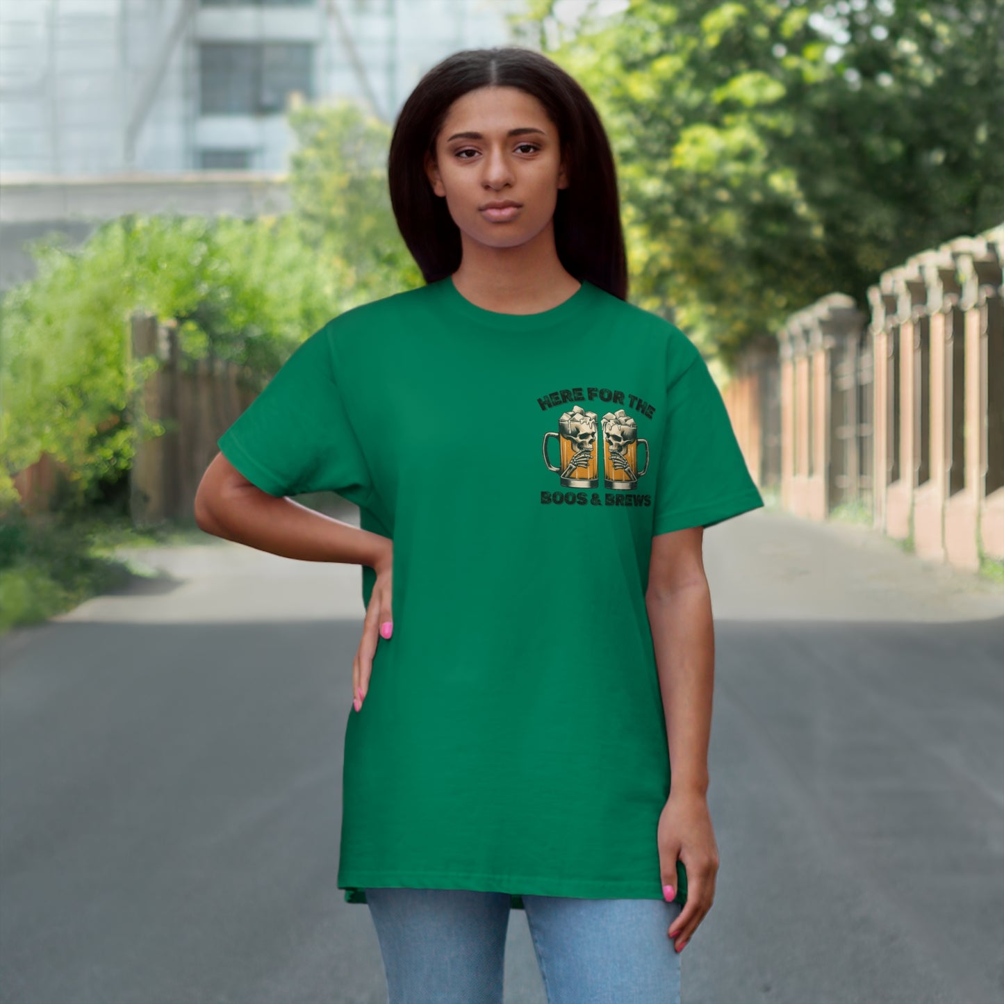Halloween Beer Mug Tee - Here for the Boos & Brews