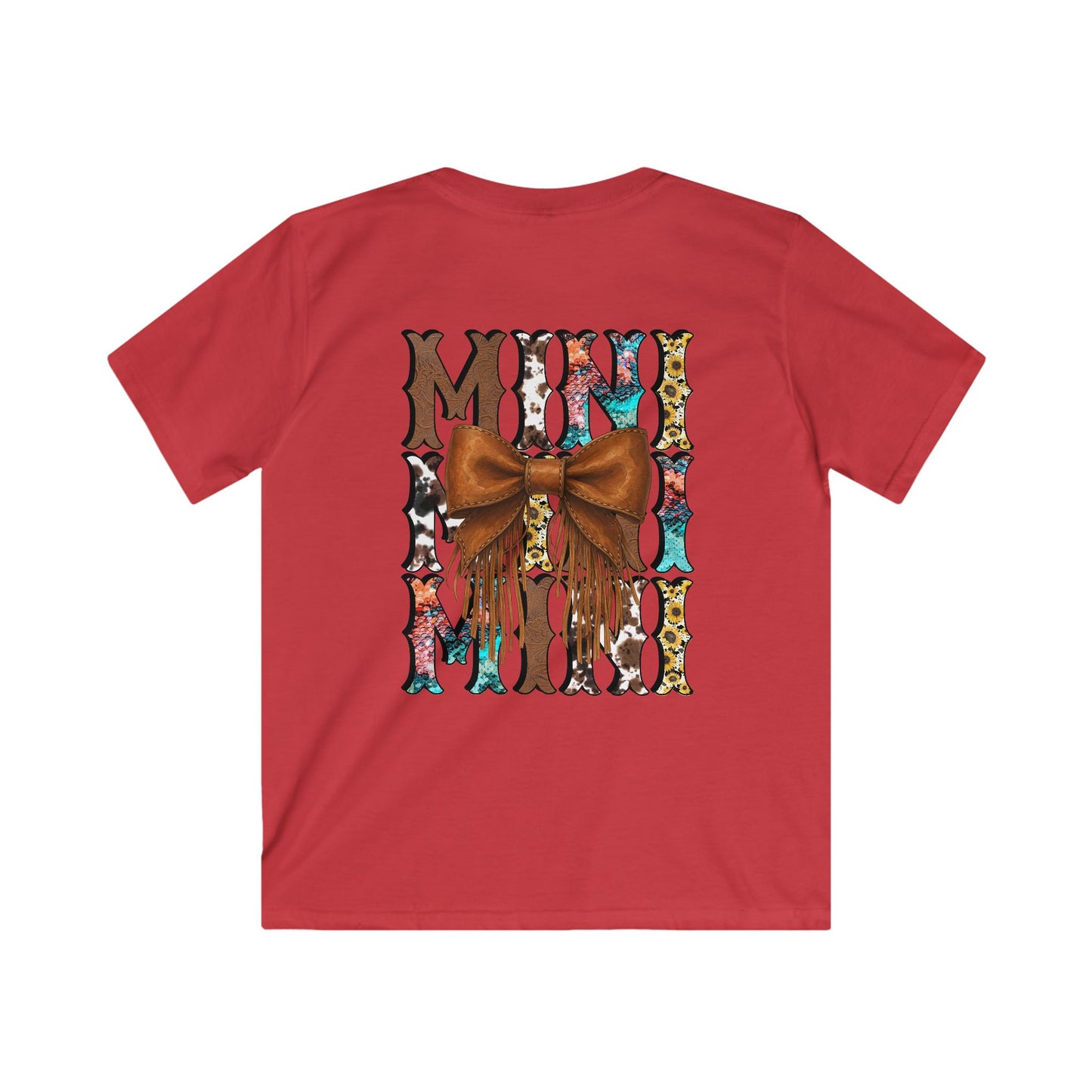 Western Mini Unisex Tee with Turquoise and Sunflower Design