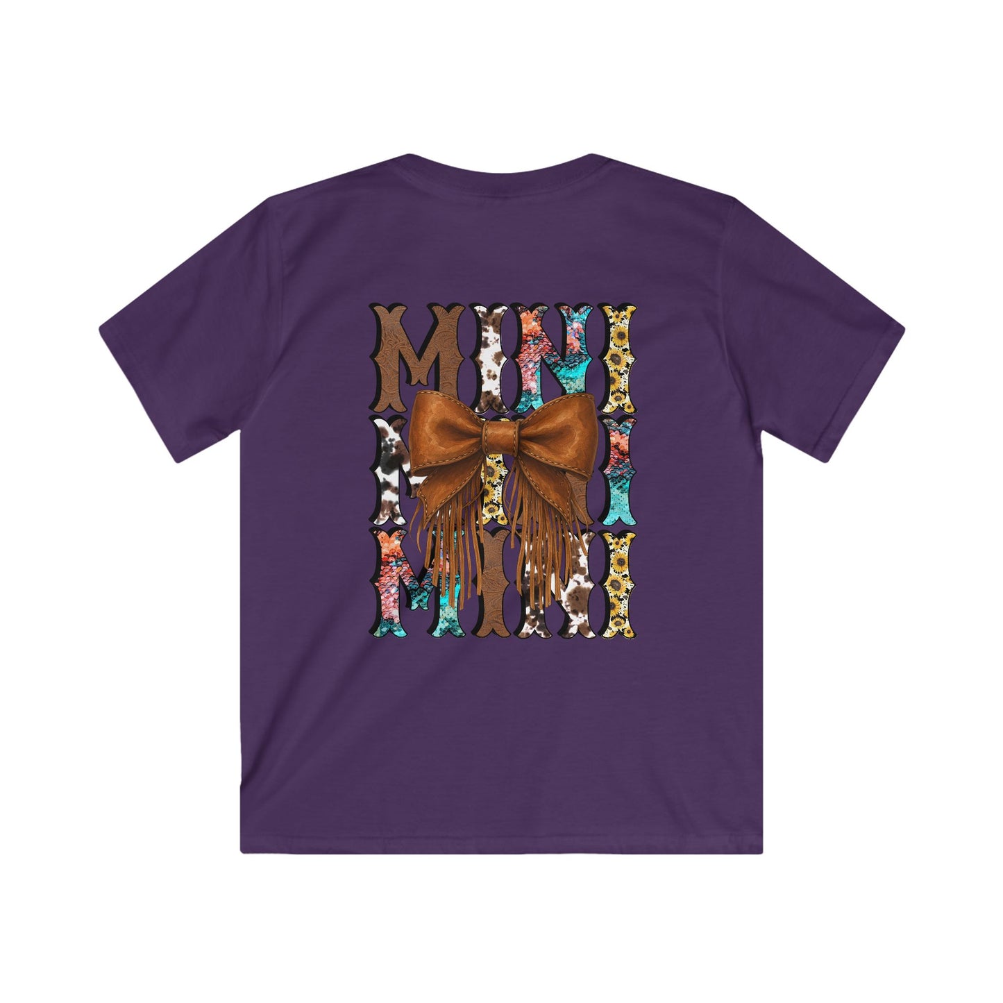 Western Mini Unisex Tee with Turquoise and Sunflower Design