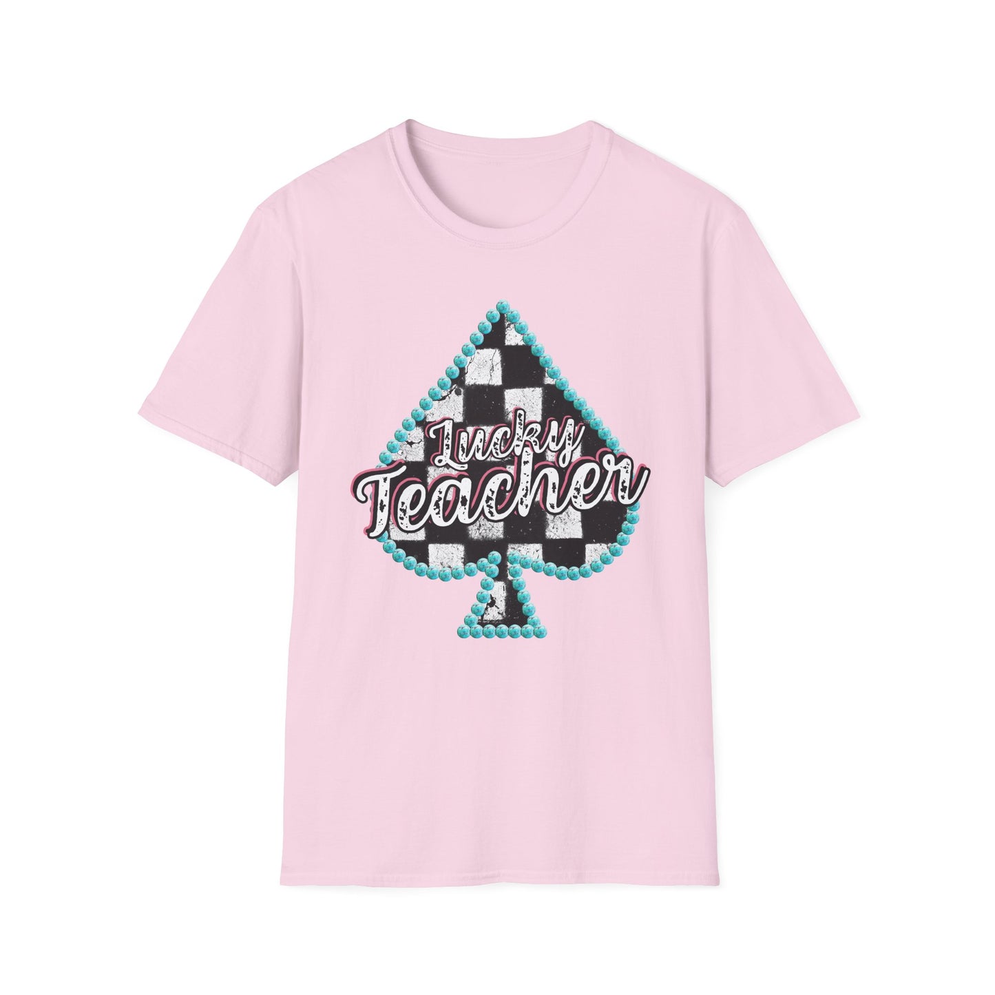 Teacher Checkered Spades T-Shirt