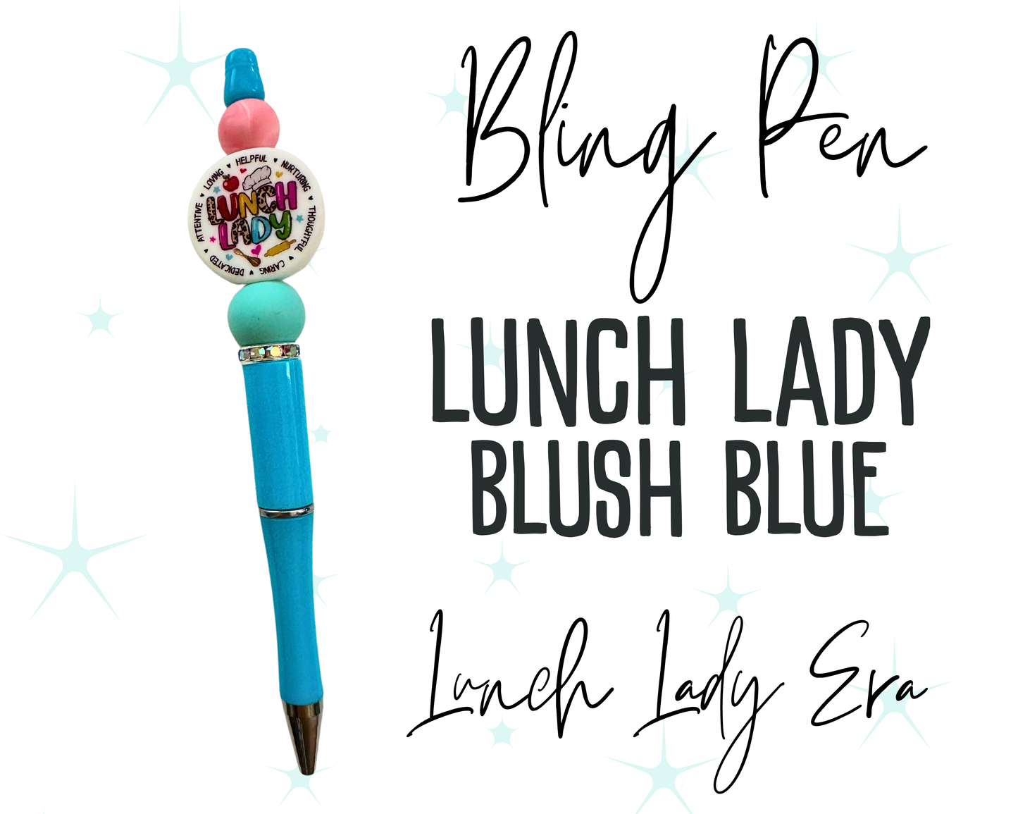 Lunch Lady Bling Pen * Blush Blue