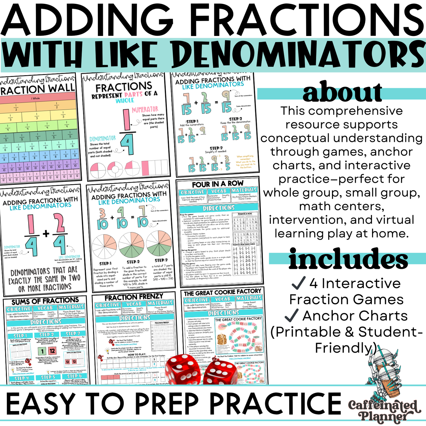 Adding Fractions with Like Denominators – Hands-On Math Resource