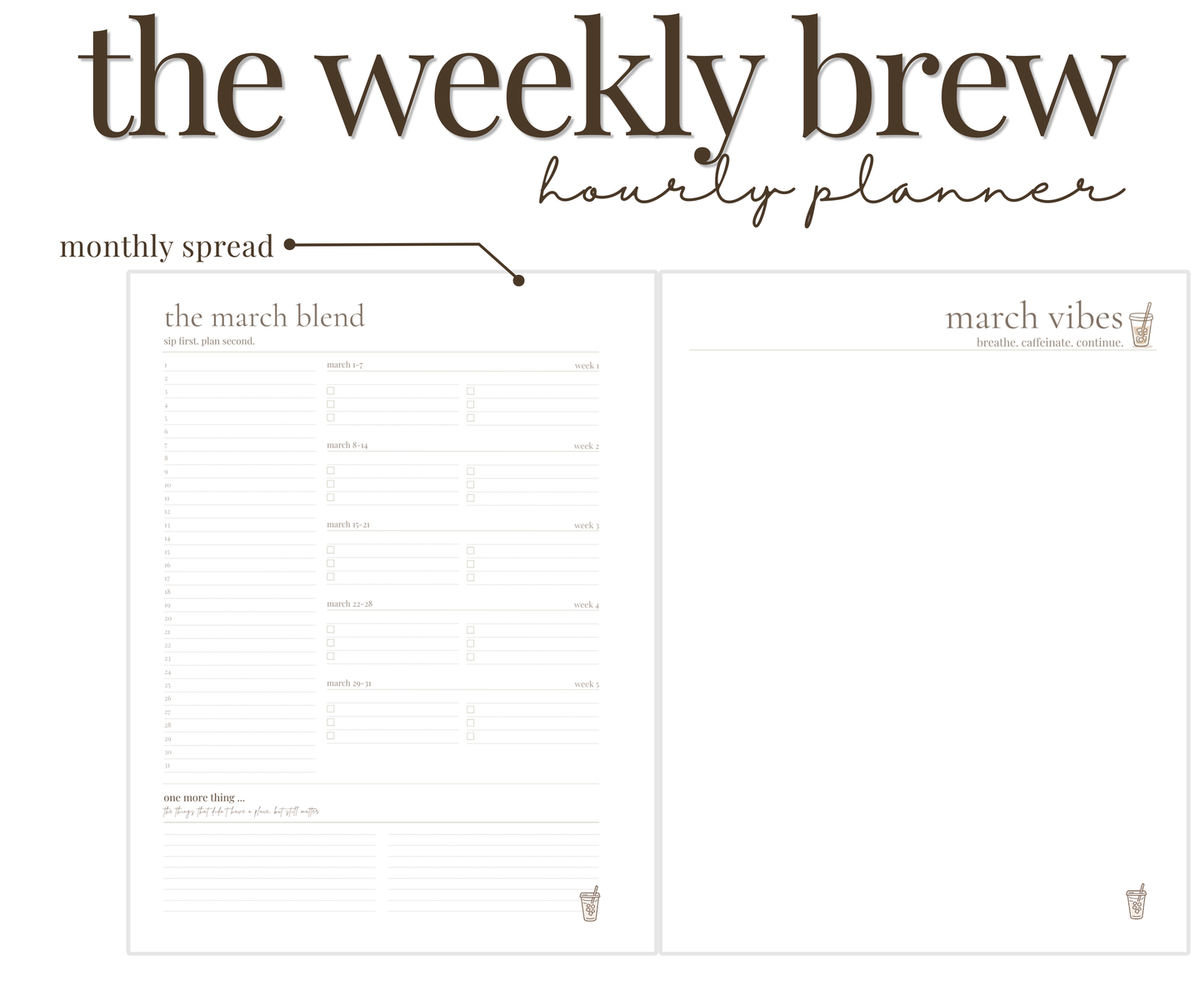 hourly planner | disc-bound | the weekly brew