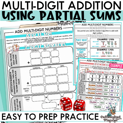 Teaching Multi-Digit Addition Using Partial Sums (Grades 3–5)