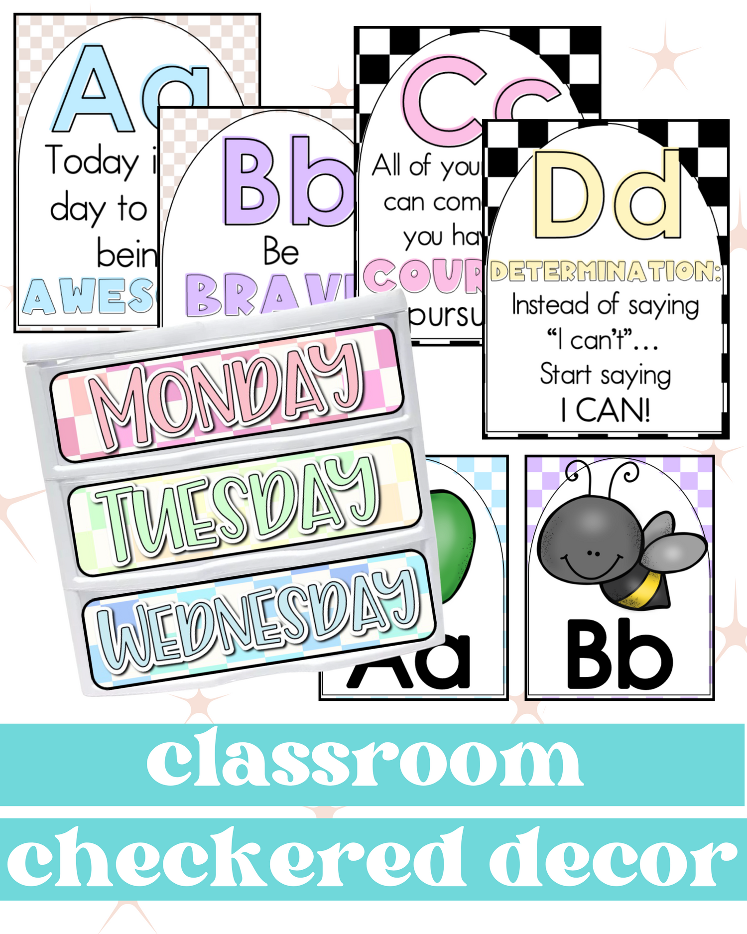 Checkered Classroom Decor