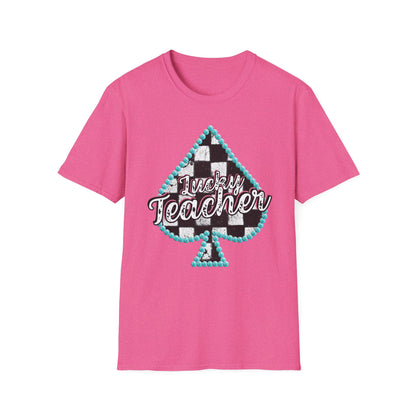 Teacher Checkered Spades T-Shirt
