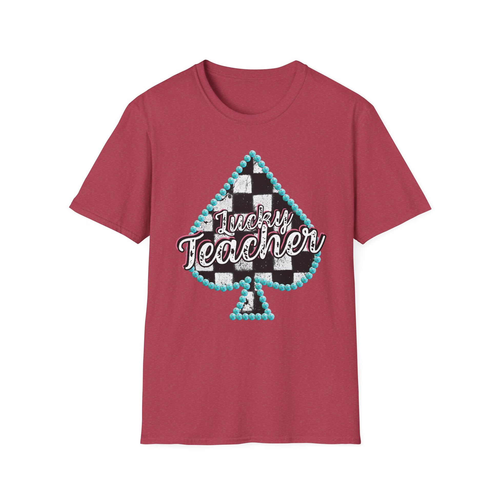 Teacher Checkered Spades T-Shirt