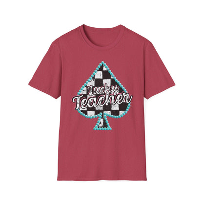 Teacher Checkered Spades T-Shirt