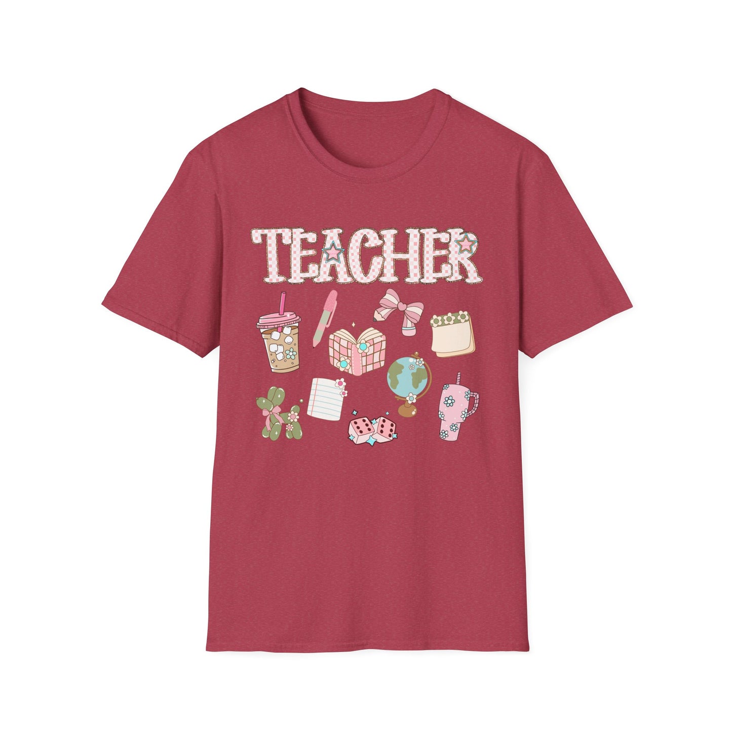Teacher Checkered Glitter T-Shirt