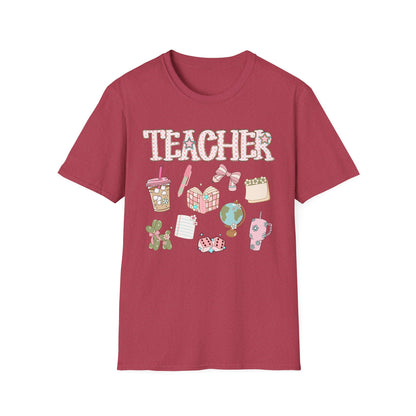 Teacher Checkered Glitter T-Shirt