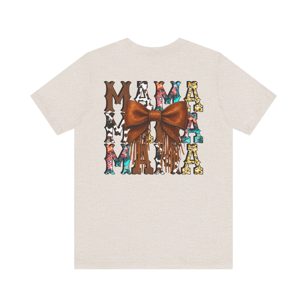 Western Mama Unisex Tee with Turquoise and Sunflower Design
