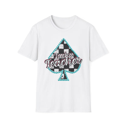 Teacher Checkered Spades T-Shirt