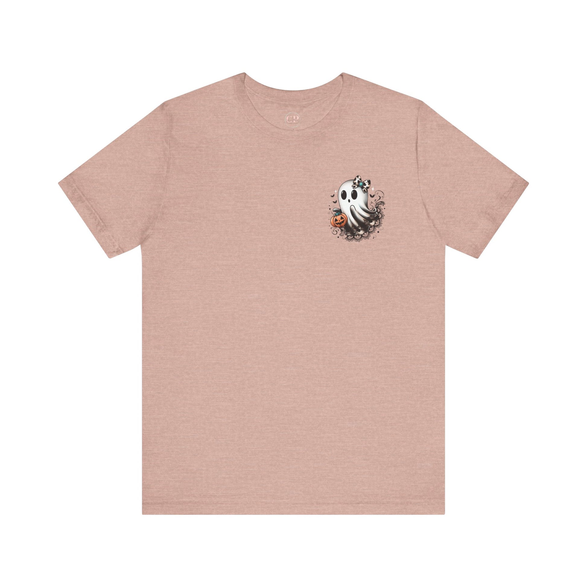 BOOjie Ghost Tee with Pumpkin - Halloween Unisex Jersey Short Sleeve Tee
