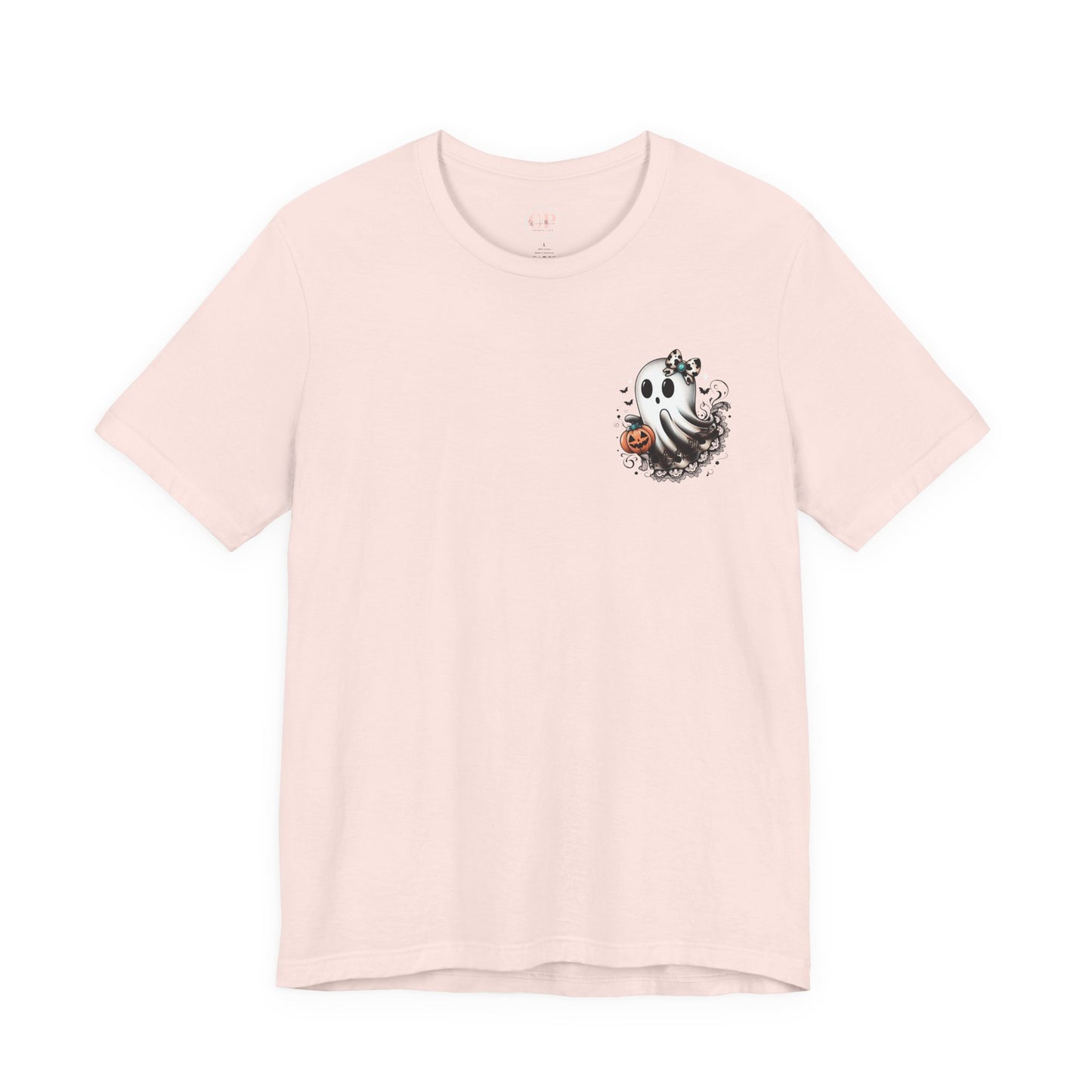 BOOjie Ghost Tee with Pumpkin - Halloween Unisex Jersey Short Sleeve Tee
