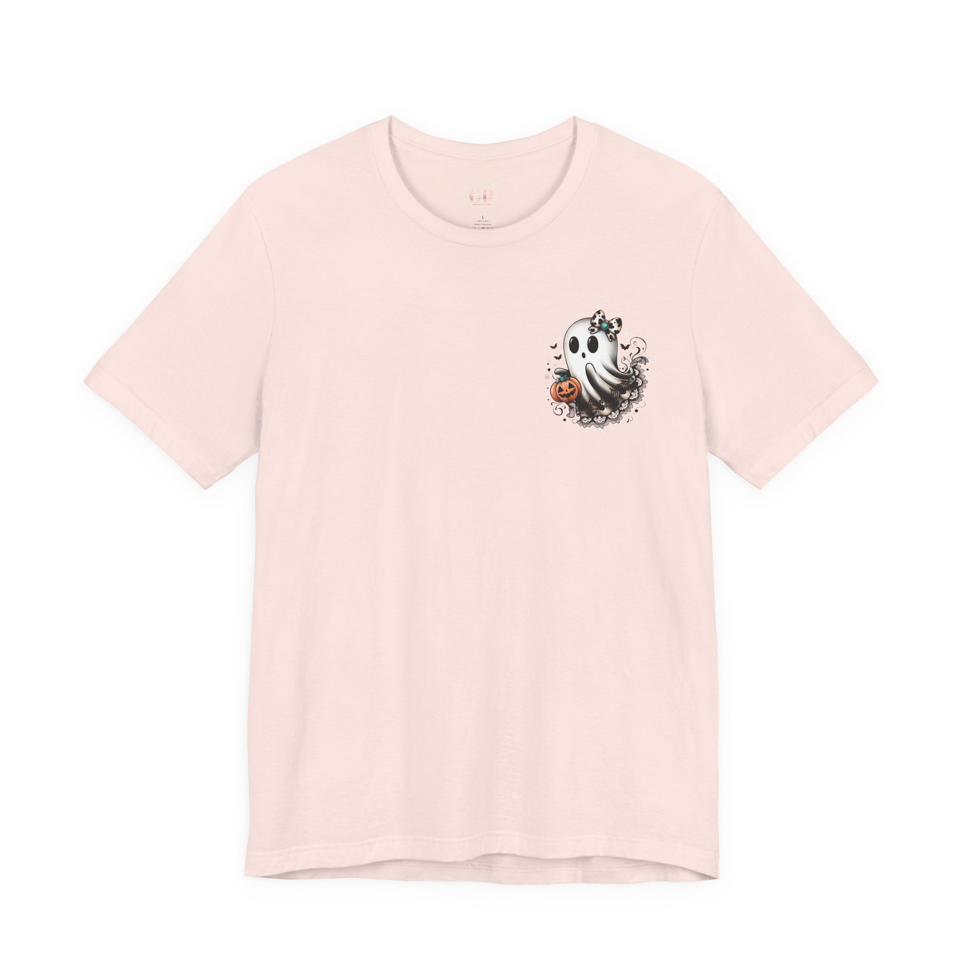 BOOjie Ghost Tee with Pumpkin - Halloween Unisex Jersey Short Sleeve Tee
