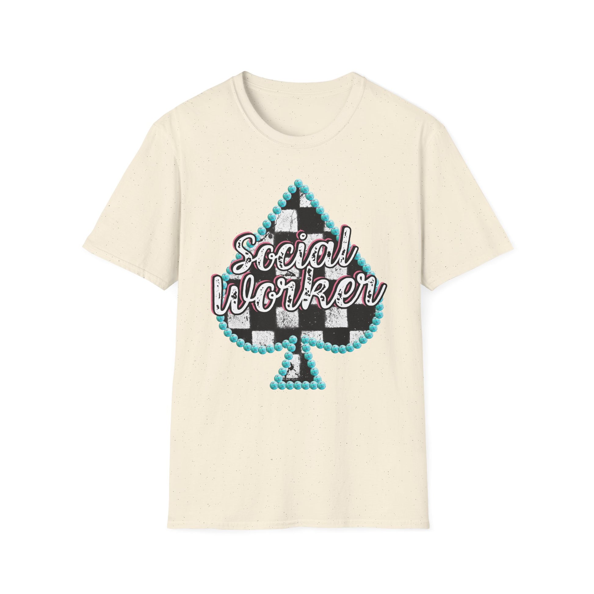 Social Worker Checkered Spades T-Shirt