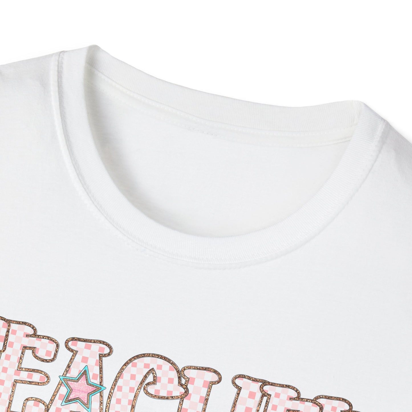 Teacher Checkered Glitter T-Shirt