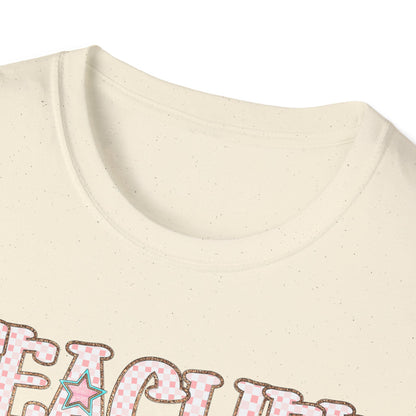 Teacher Checkered Glitter T-Shirt