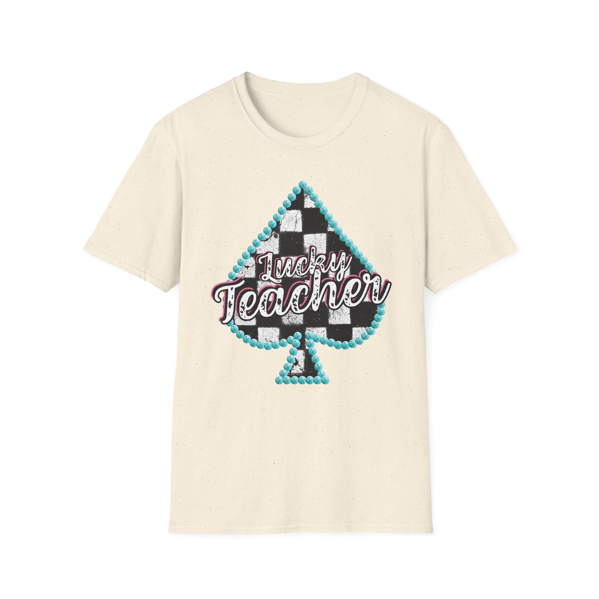 Teacher Checkered Spades T-Shirt