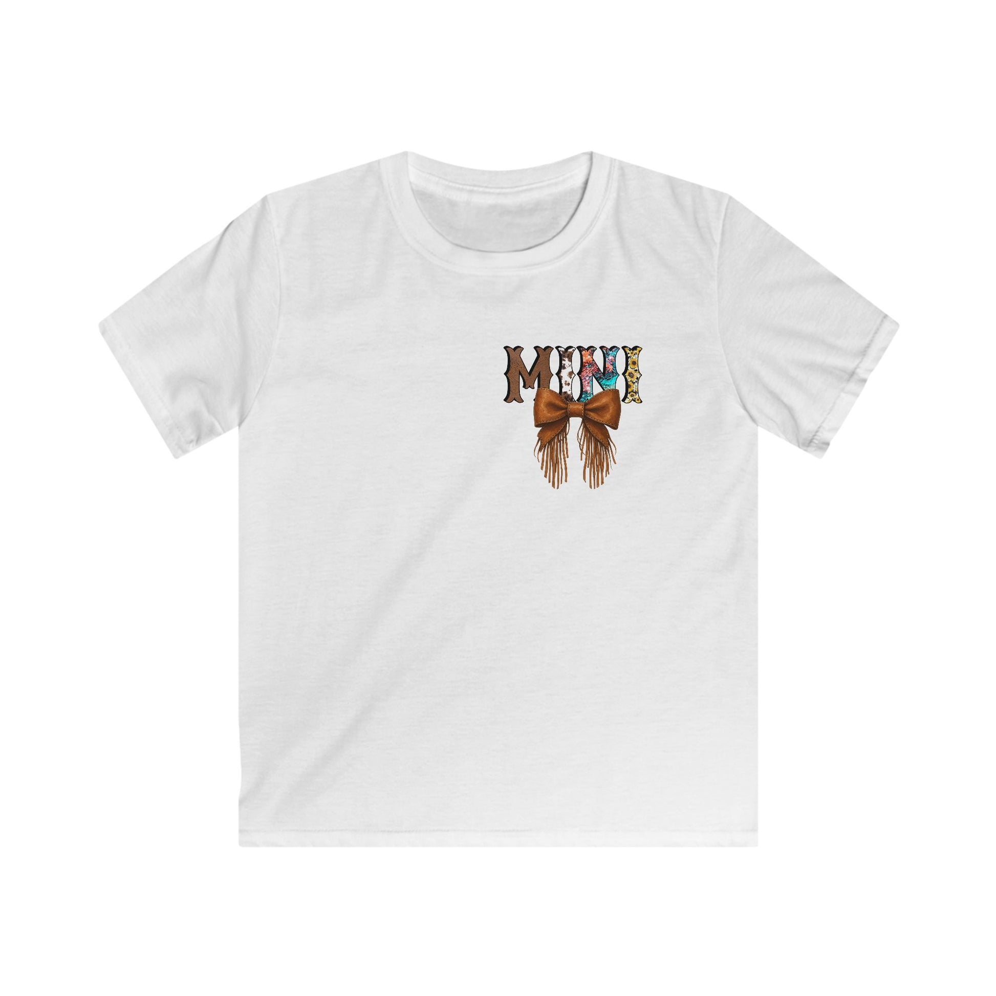 Western Mini Unisex Tee with Turquoise and Sunflower Design