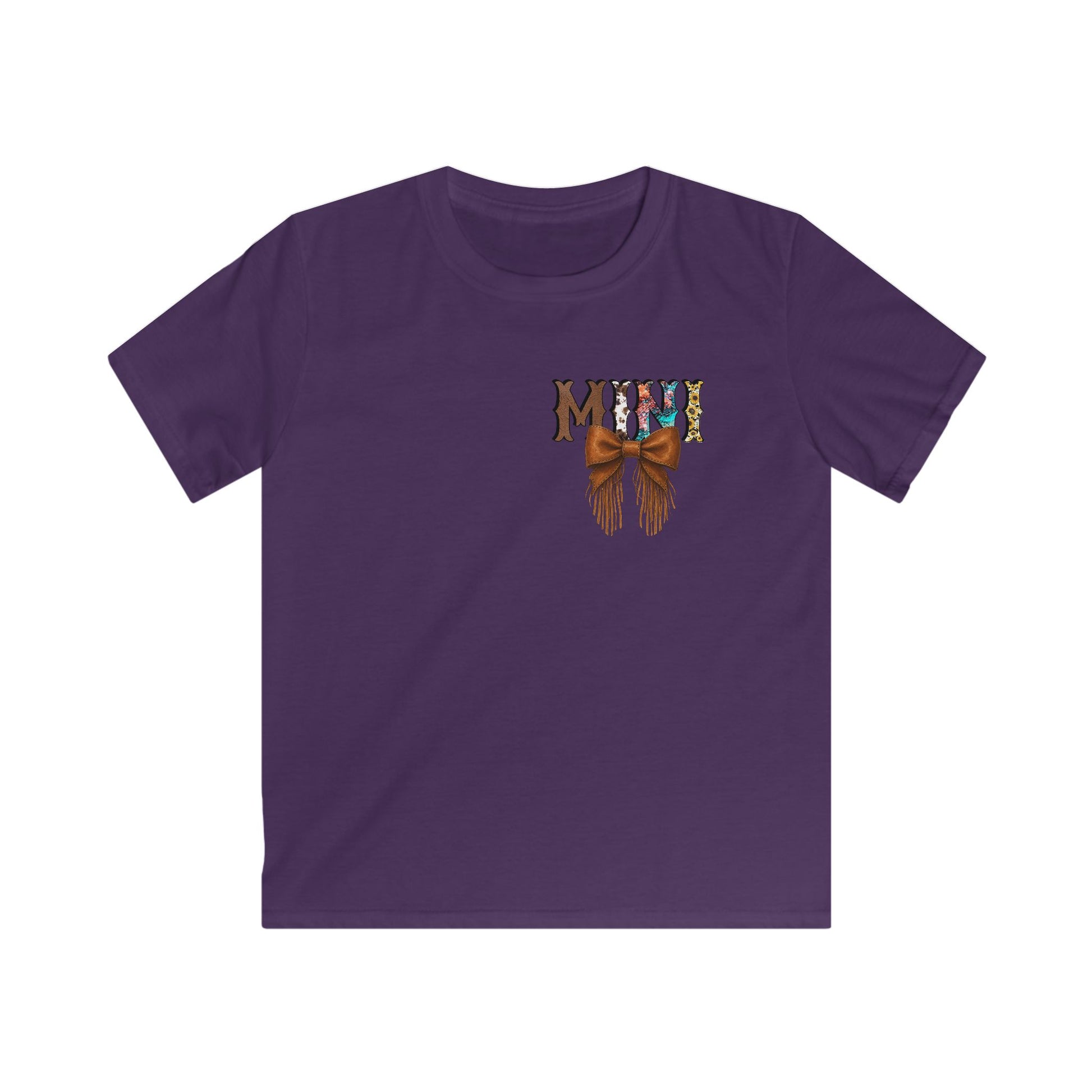 Western Mini Unisex Tee with Turquoise and Sunflower Design