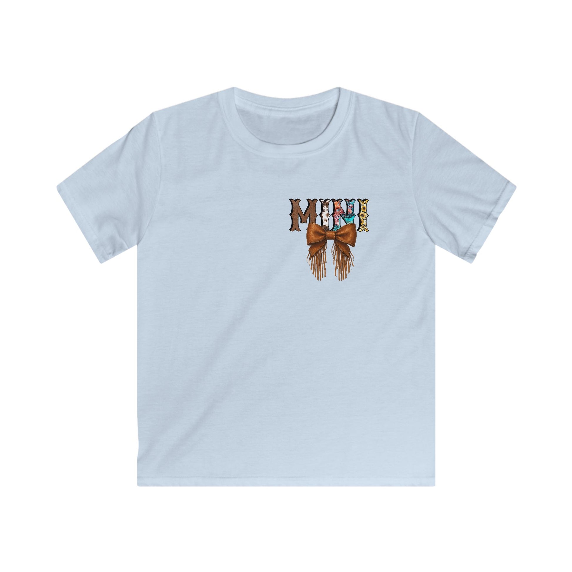 Western Mini Unisex Tee with Turquoise and Sunflower Design