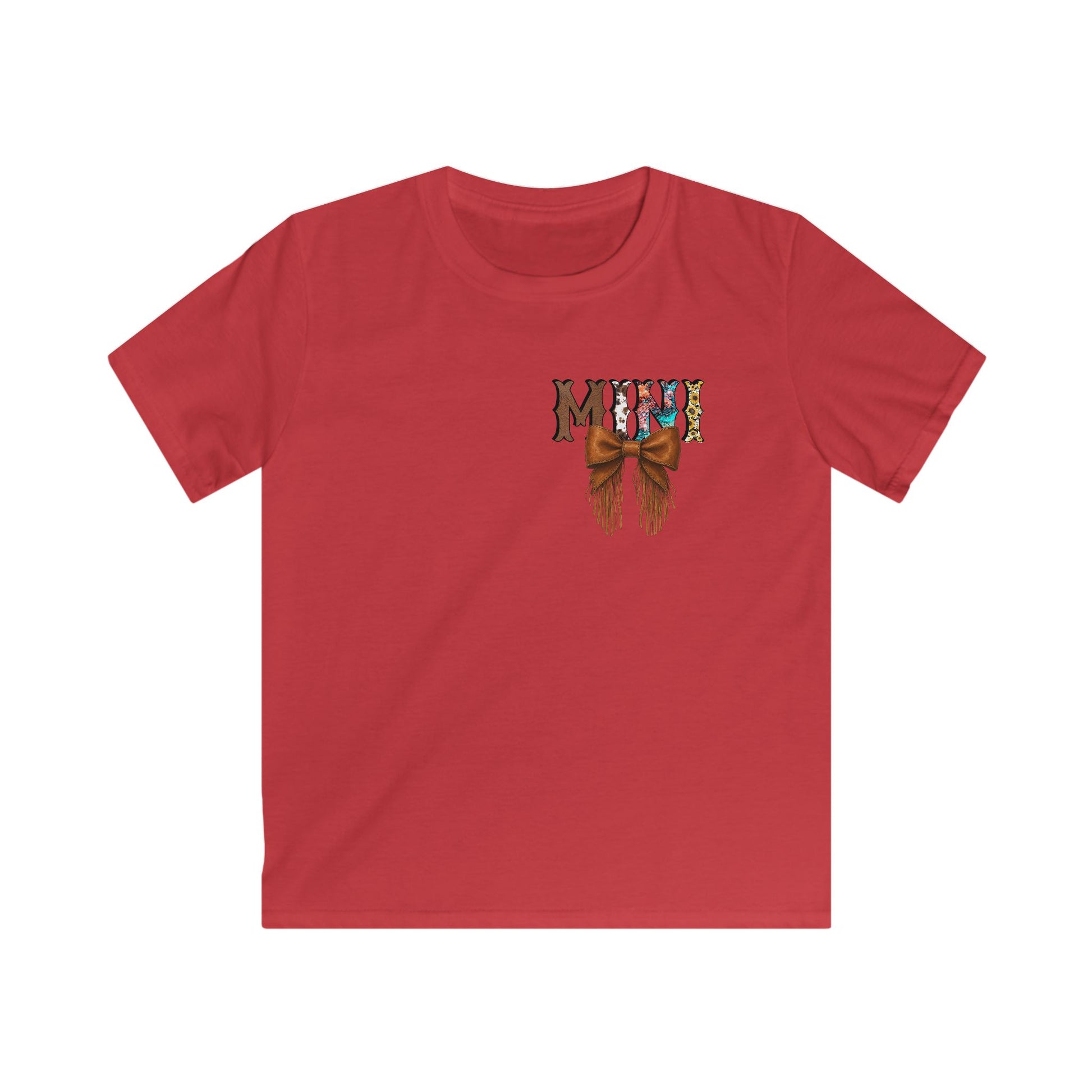 Western Mini Unisex Tee with Turquoise and Sunflower Design