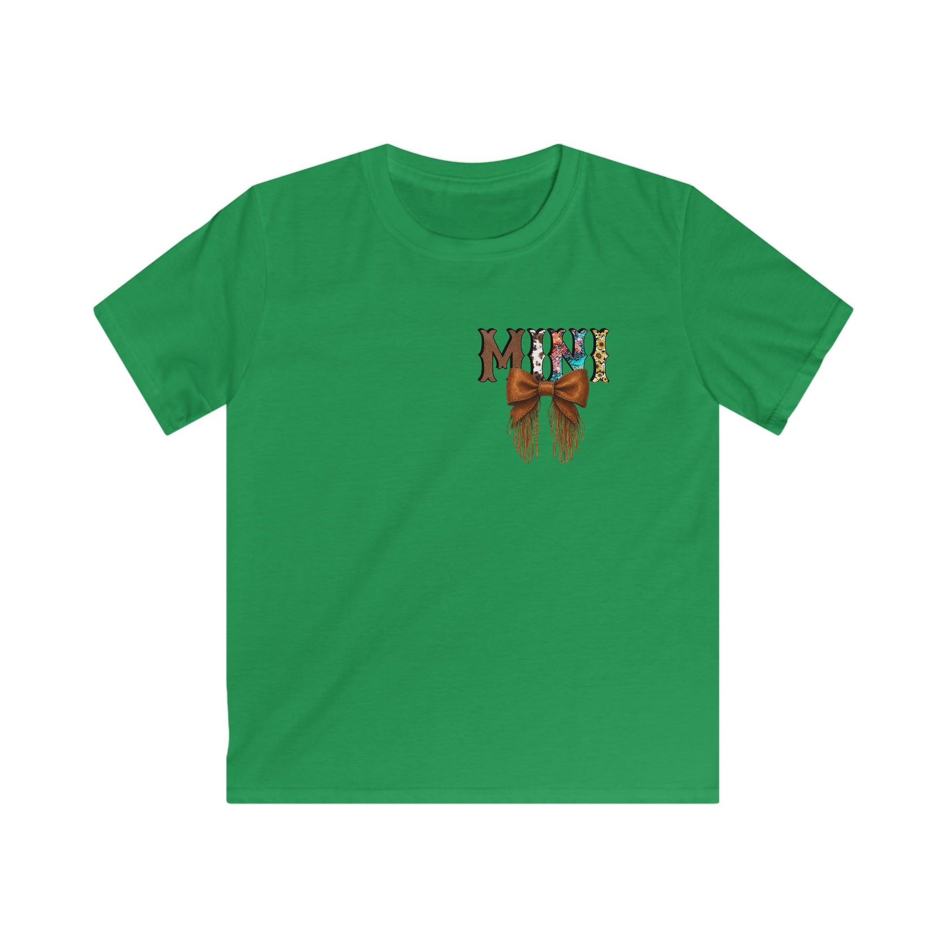 Western Mini Unisex Tee with Turquoise and Sunflower Design
